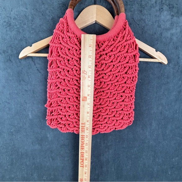 Sigrid Olsen Coral Knit Bag with Wooden Handles **see description - Picture 3 of 8